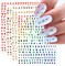 8 Sheets Metallic Letter Nail Art Stickers, 3D Laser Alphabet Nail Decals, Self-Adhesive Gold, Silver & Red Initial Charms for DIY Acrylic & Gel Manicures